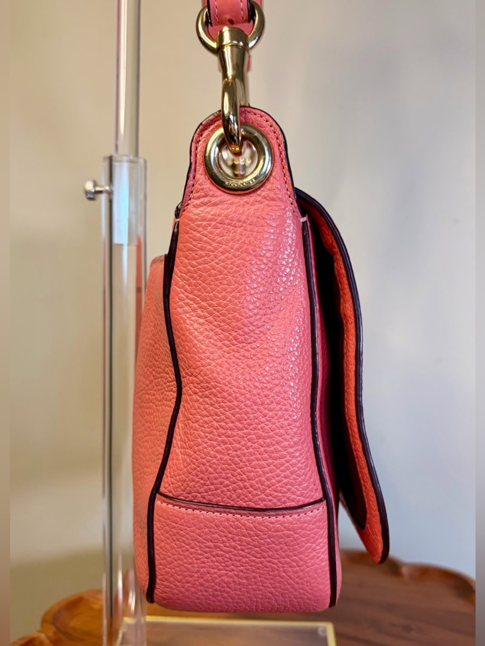 Coach Jess Messenger Pink Pebble Leather Crossbody 72703 - Picture 11 of 17